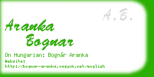 aranka bognar business card